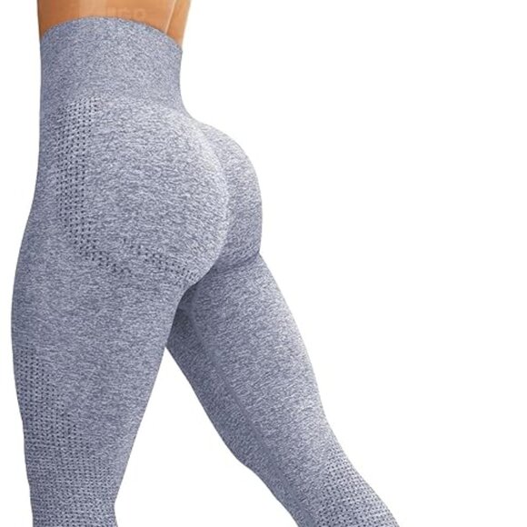 Seamless Leggings Smile Contour High Waist Workout Gym Yoga Pants Gray - Picture 1 of 8